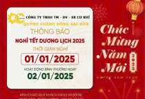 Lịch Nghỉ Tết Dương Lịch 2025 - Công Ty Cơ Khí Quỳnh Chánh Đông Sài Gòn