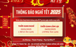 Thông Báo Lịch Nghỉ Tết Nguyên Đán 2025 Tại Cơ Khí Quỳnh Chánh Đông Sài Gòn