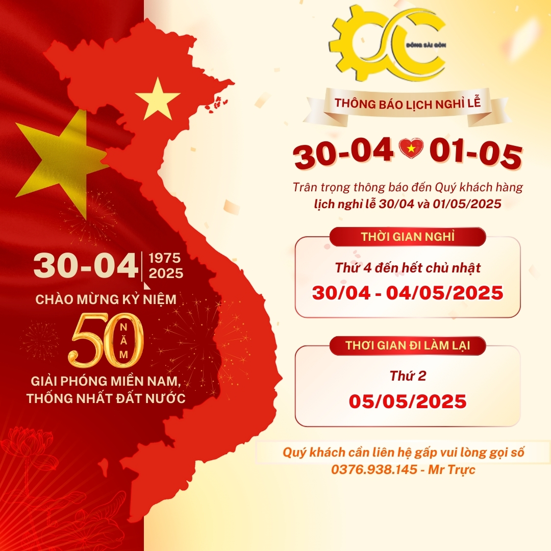  THÔNG BÁO LỊCH NGHỈ LỄ 30/4 - 1/5/2025